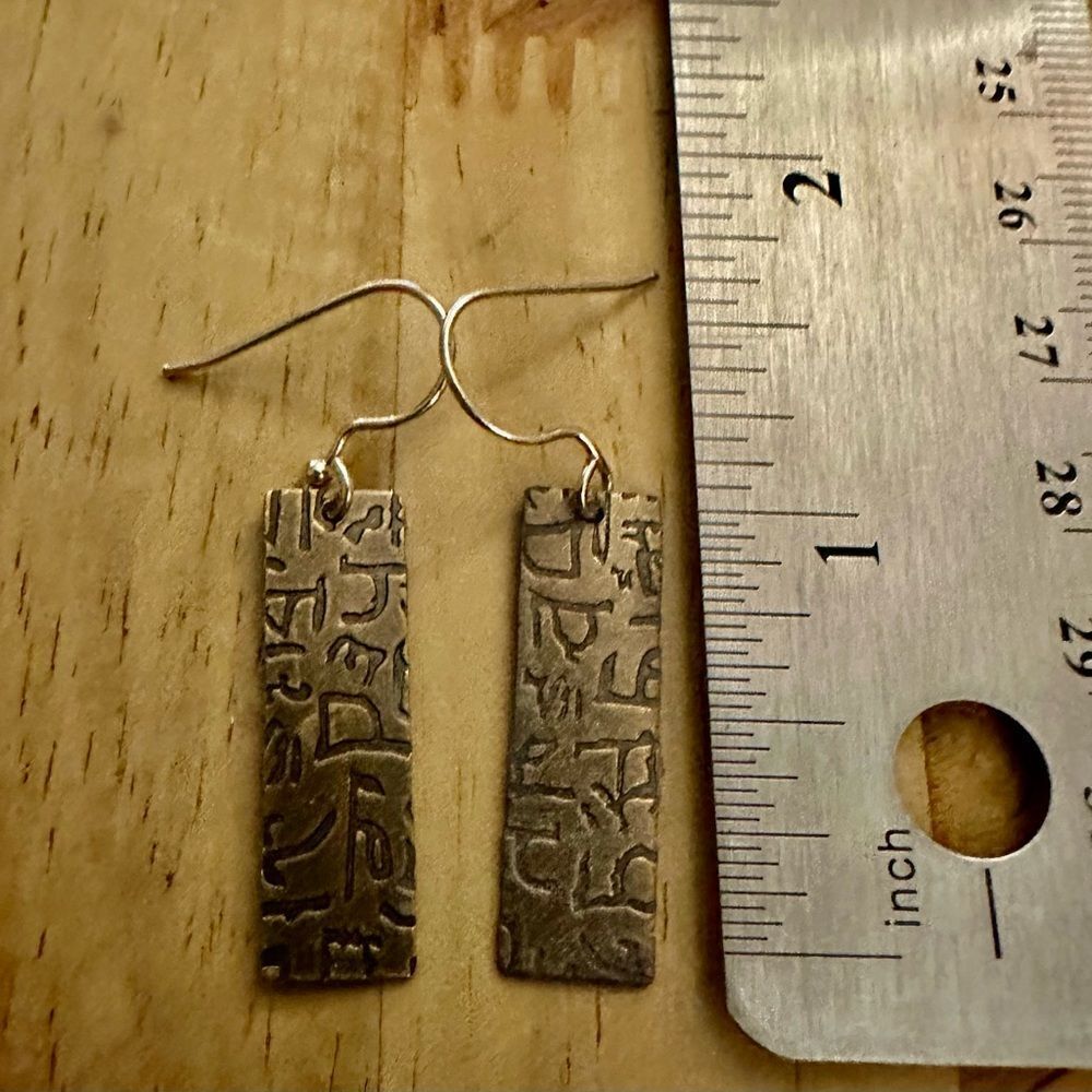 Jody Coyote artisan metal (brass) drop earrings